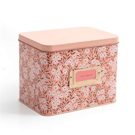 floral recipe box metal|Floral Recipe Box .